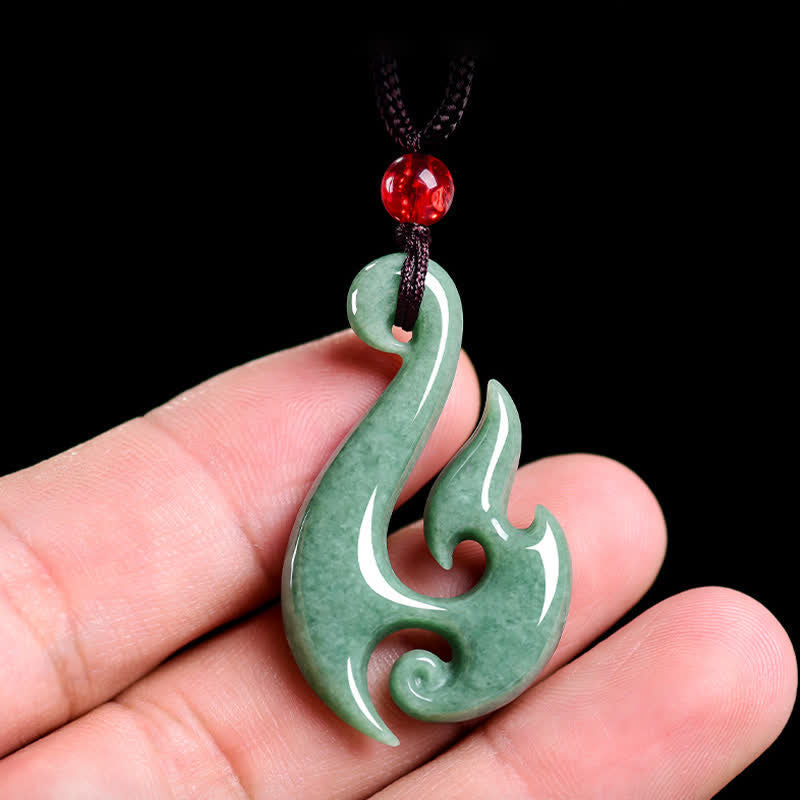 EverestArtstudios Natural Jade Spiral Abundance  Pendant Necklace