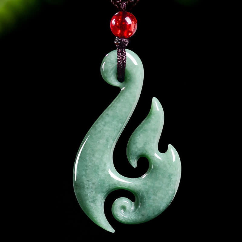 EverestArtstudios Natural Jade Spiral Abundance  Pendant Necklace