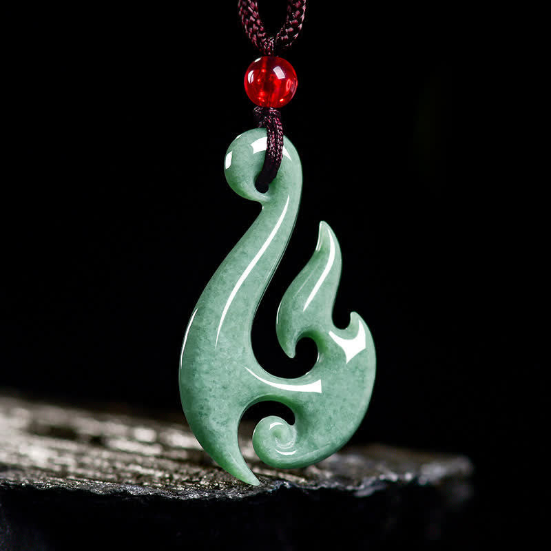 EverestArtstudios Natural Jade Spiral Abundance  Pendant Necklace