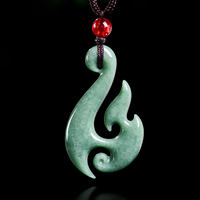 EverestArtstudios Natural Jade Spiral Abundance  Pendant Necklace