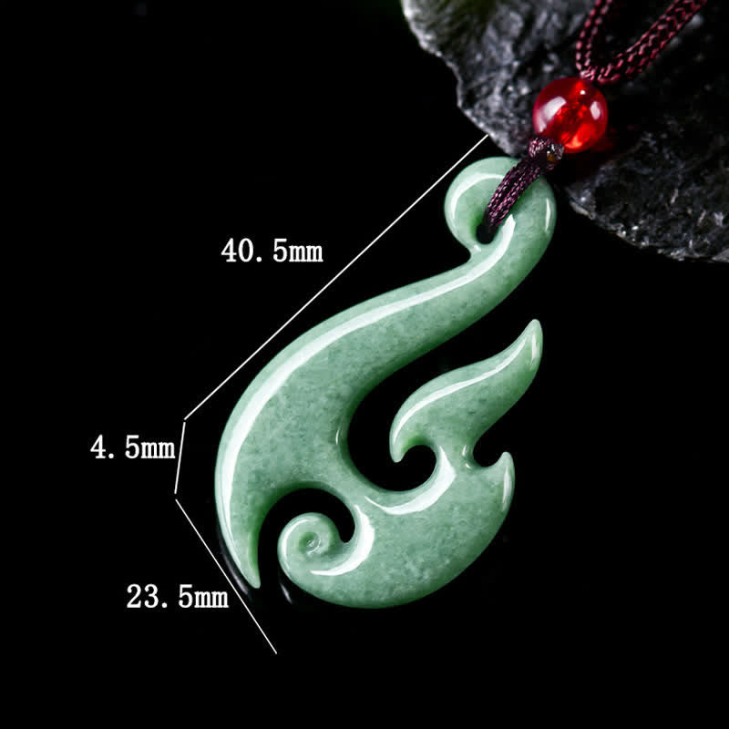 EverestArtstudios Natural Jade Spiral Abundance  Pendant Necklace