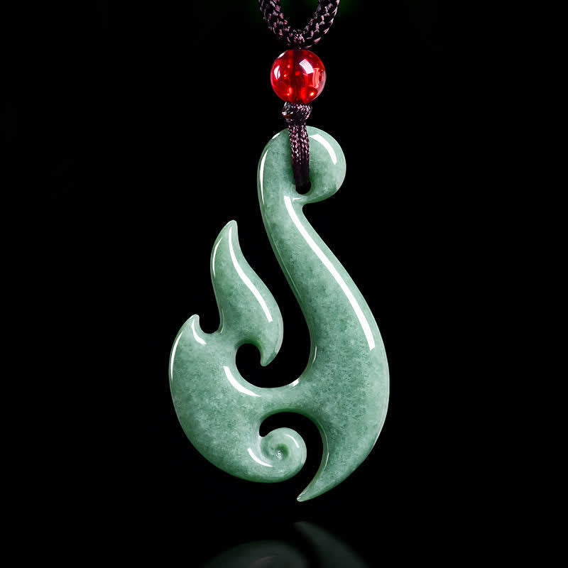 EverestArtstudios Natural Jade Spiral Abundance  Pendant Necklace