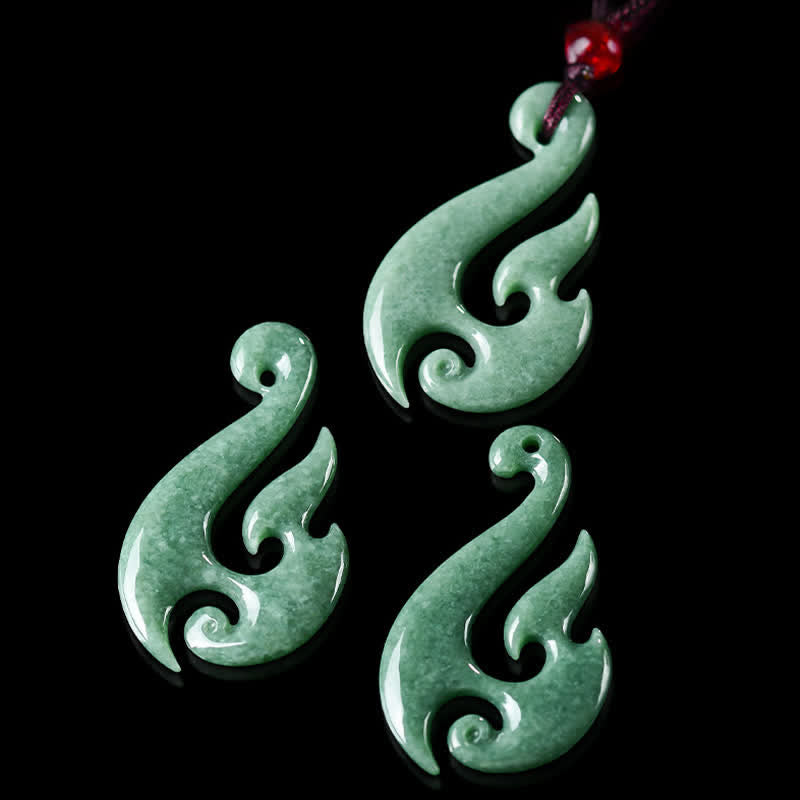 EverestArtstudios Natural Jade Spiral Abundance  Pendant Necklace