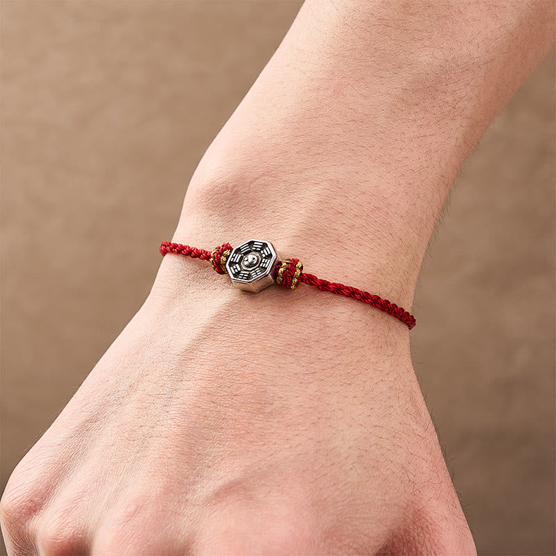 Buddha Stones Hand-Woven Red String Bagua Protection Adjustable Bracelet