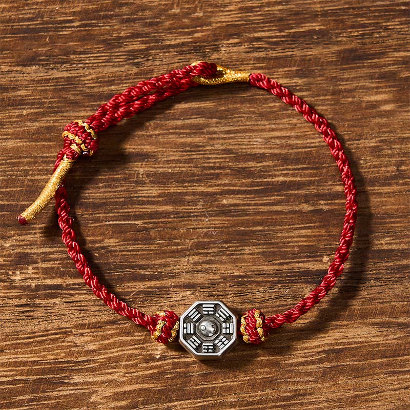 Buddha Stones Hand-Woven Red String Bagua Protection Adjustable Bracelet