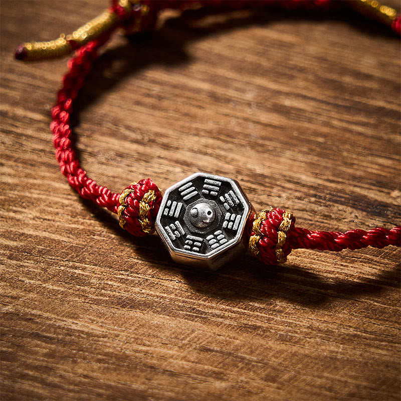 Buddha Stones Hand-Woven Red String Bagua Protection Adjustable Bracelet