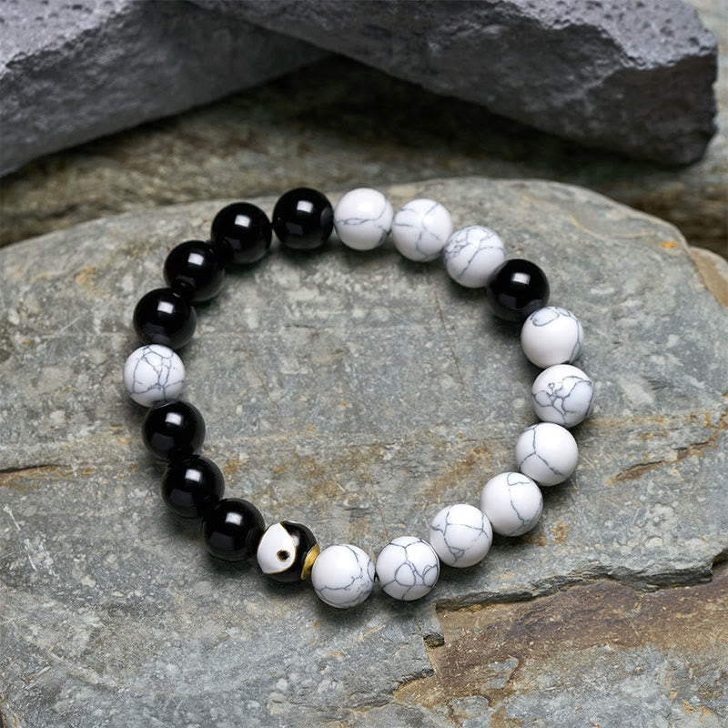 Buddha Stones Copper Yin Yang Balance Tibetan Round Bracelet