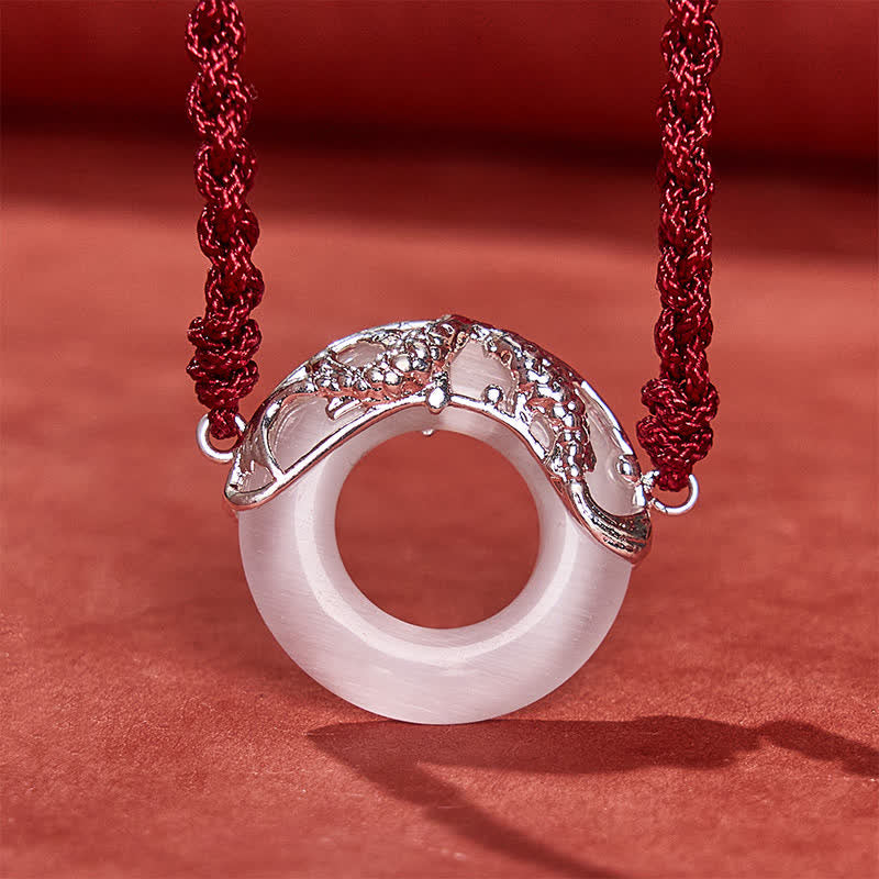Buddha Stones White Jade Koi Fish Wealth Red String Bracelet