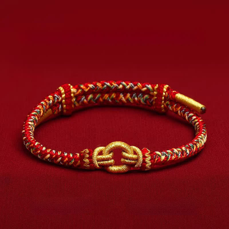 Buddha Stones Red String Chinese Zodiac Luck Braided Knot Bracelet