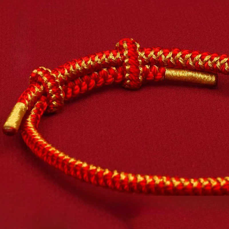 Buddha Stones Red String Chinese Zodiac Luck Braided Knot Bracelet