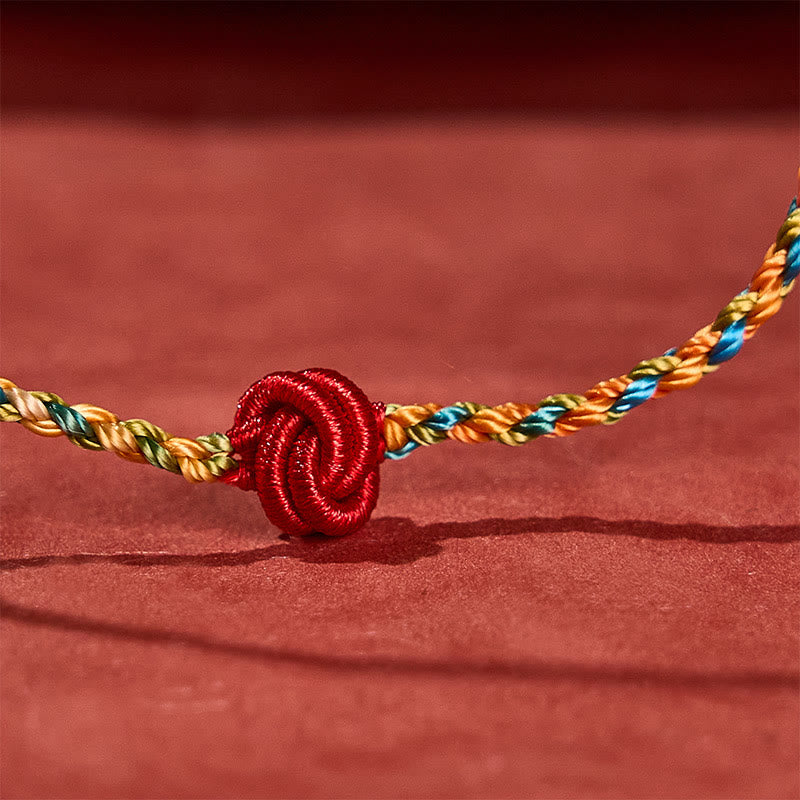 Buddha Stones Hand-Woven Colorful Red String Protection Bracelet