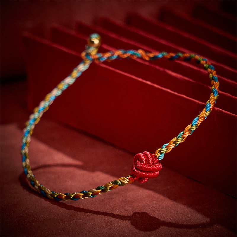 Buddha Stones Hand-Woven Colorful Red String Protection Bracelet