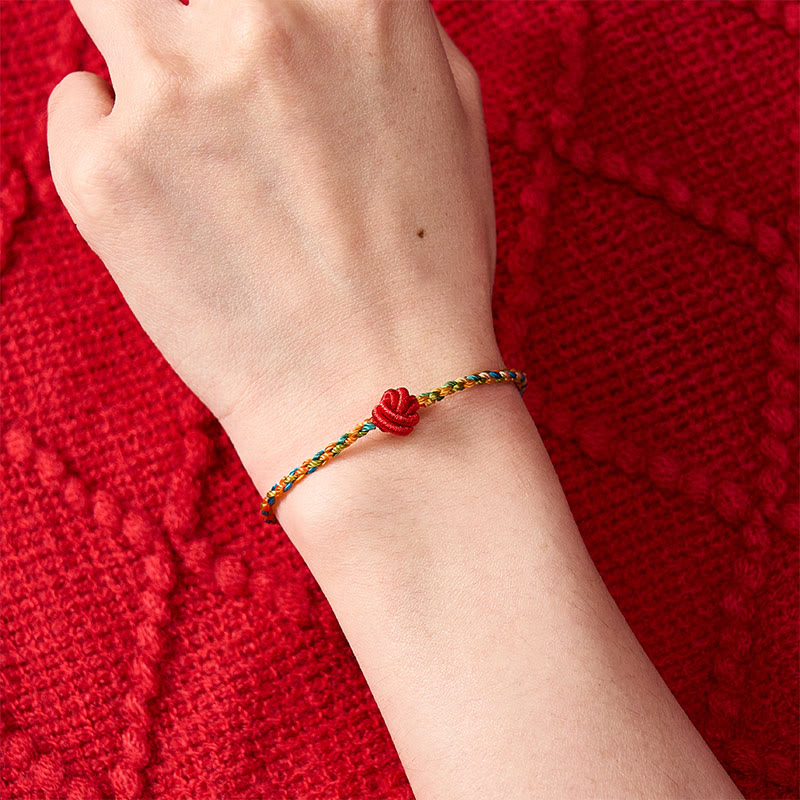 Buddha Stones Hand-Woven Colorful Red String Protection Bracelet