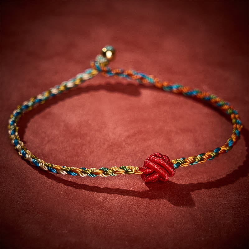 Buddha Stones Hand-Woven Colorful Red String Protection Bracelet