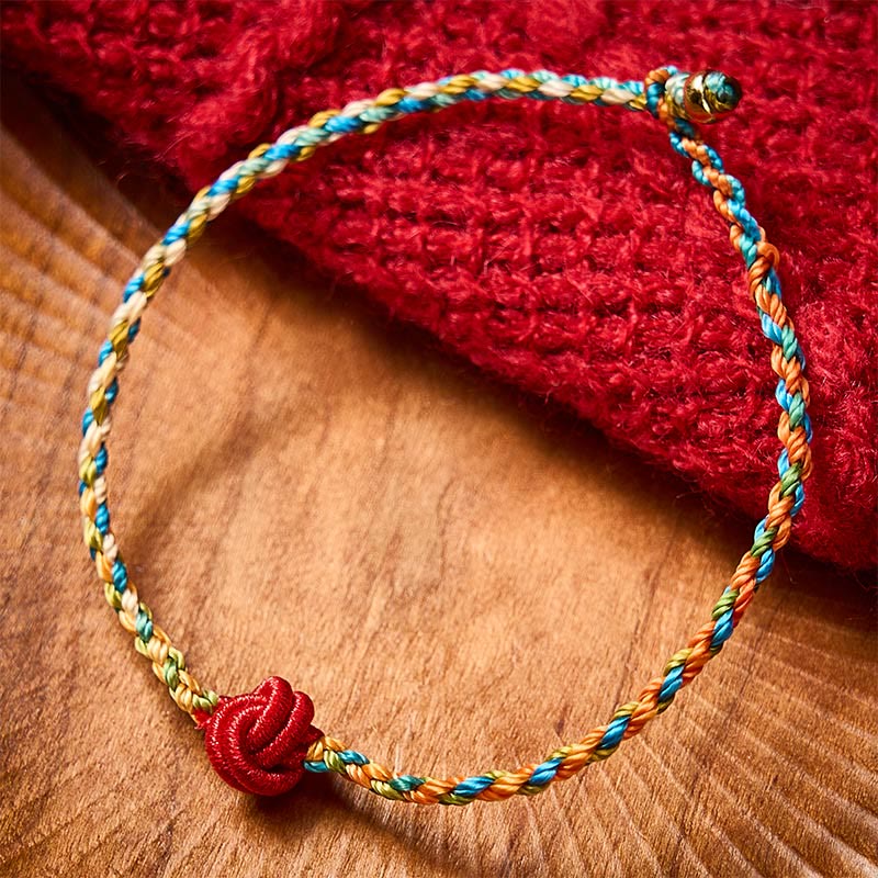 Buddha Stones Hand-Woven Colorful Red String Protection Bracelet