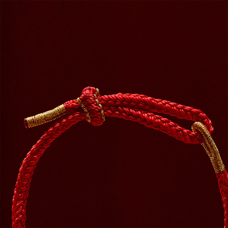 EverestArtstudios Hand-Woven Red String Peach Blossom Sunflower Luck Bracelet