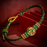 Buddha Stones Hand-Woven String Double Koi Fish Protection Rope Bracelet