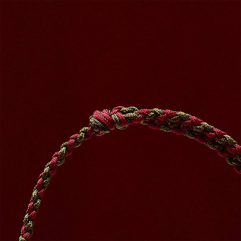 Buddha Stones Braided Colorful Red Green String Koi Fish Luck Bracelet Anklet
