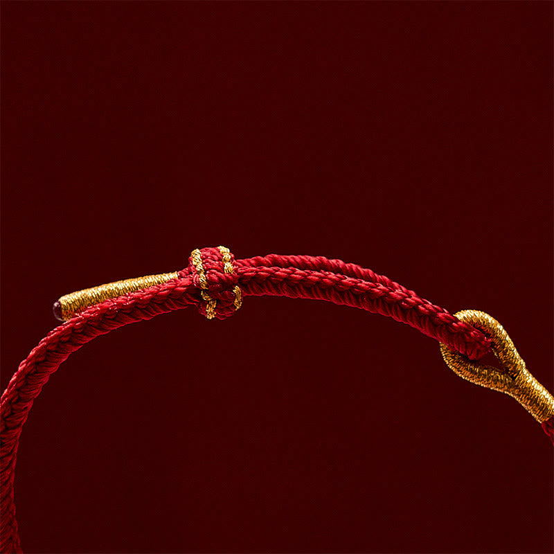 Buddha Stones Hand-Woven Red String Sunflower Luck Bracelet