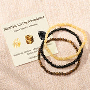 Buddha Stones 3pcs "Manifest Living Abundance" Topaz Clarity Bracelet Includes Gift Message Card