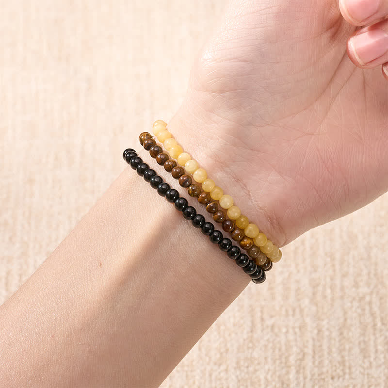 Buddha Stones 3pcs "Manifest Living Abundance" Topaz Clarity Bracelet Includes Gift Message Card