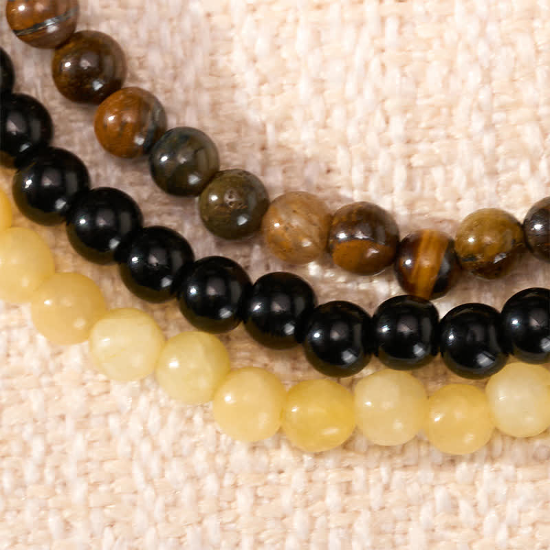 Buddha Stones 3pcs "Manifest Living Abundance" Topaz Clarity Bracelet Includes Gift Message Card