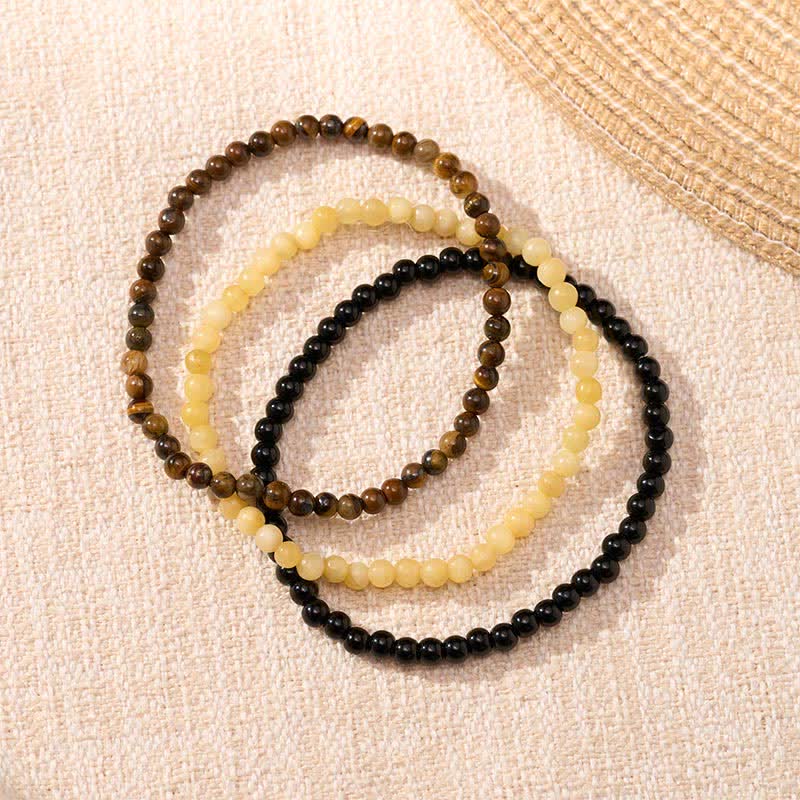 Buddha Stones 3pcs "Manifest Living Abundance" Topaz Clarity Bracelet Includes Gift Message Card