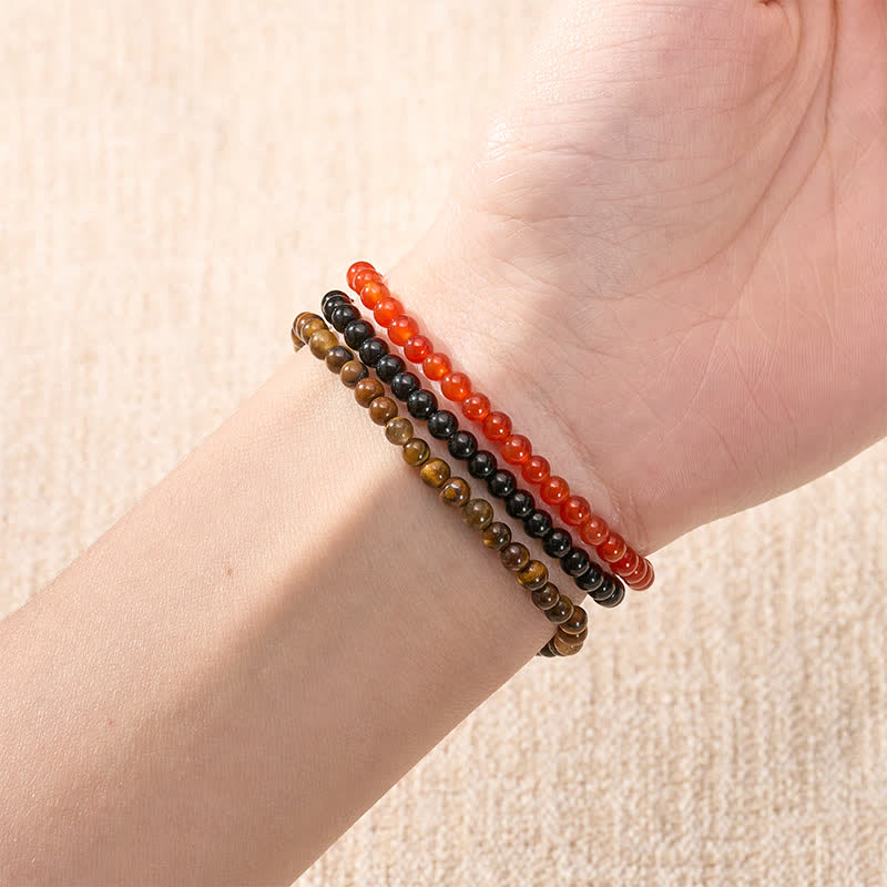 Buddha Stones 3pcs "Ignite Your Vital Current" Red Agate Purification Bracelet Includes Gift Message Card