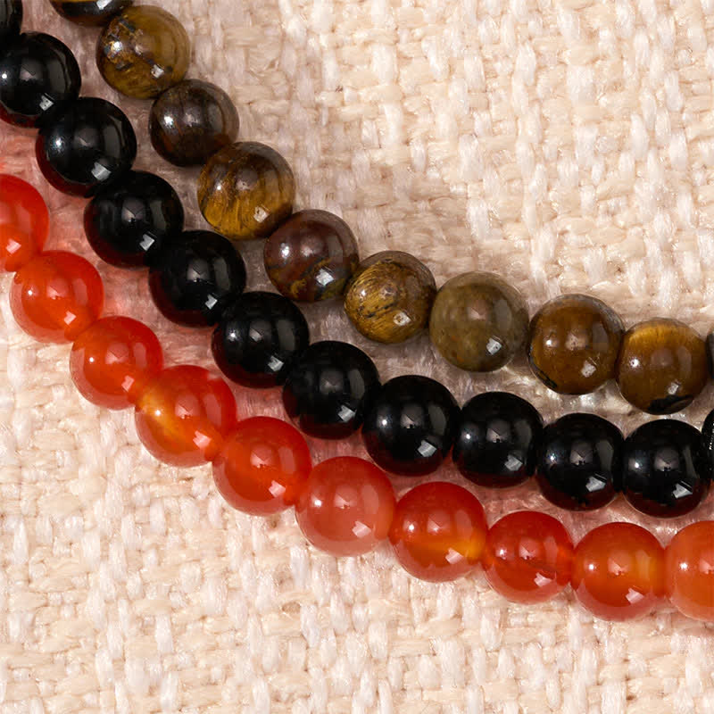 Buddha Stones 3pcs "Ignite Your Vital Current" Red Agate Purification Bracelet Includes Gift Message Card