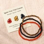 Buddha Stones 3pcs "Ignite Your Vital Current" Red Agate Purification Bracelet Includes Gift Message Card