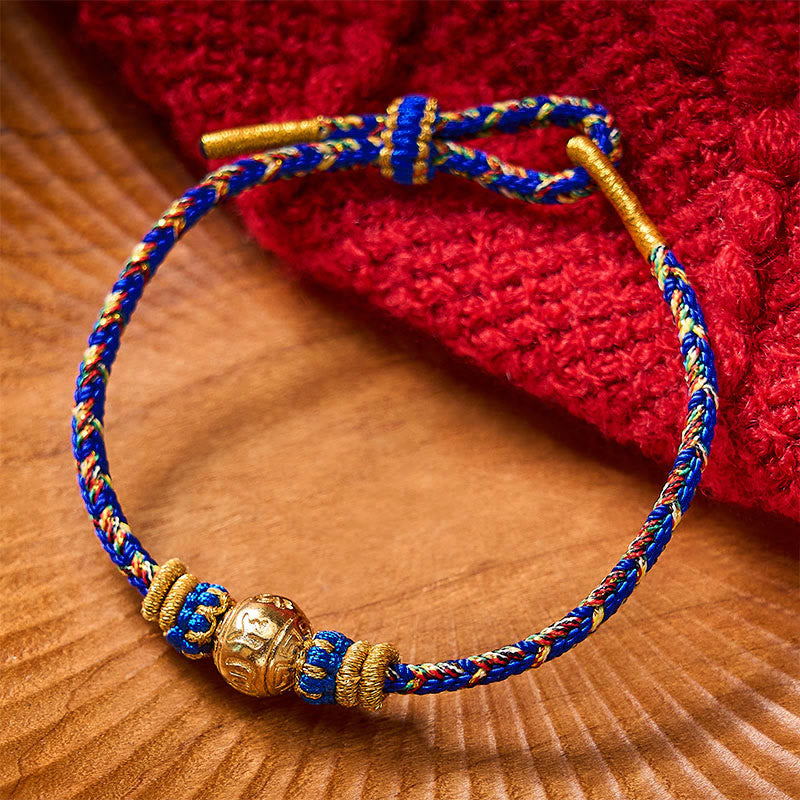 Buddha Stones Hand-Woven String Om Mani Padme Hum Peace Bracelet