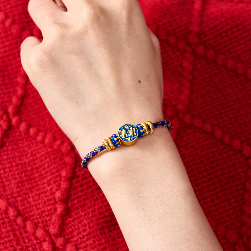 EverestArtstudios Hand-Woven String Double Golden Koi Fish Strength Rope Bracelet