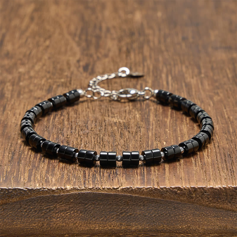 Buddha Stones Amethyst Tiger's Eye Rose Quartz Blue Spot Jasper Black Obsidian Calm Flat Bead Bracelet