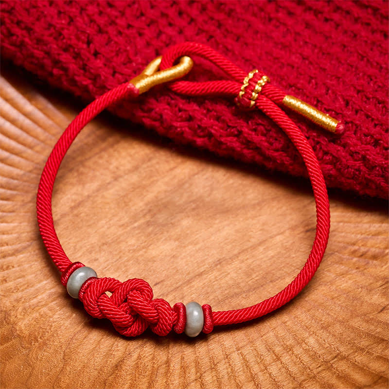 Buddha Stones Red String Ruyi Knot Protection Bracelet