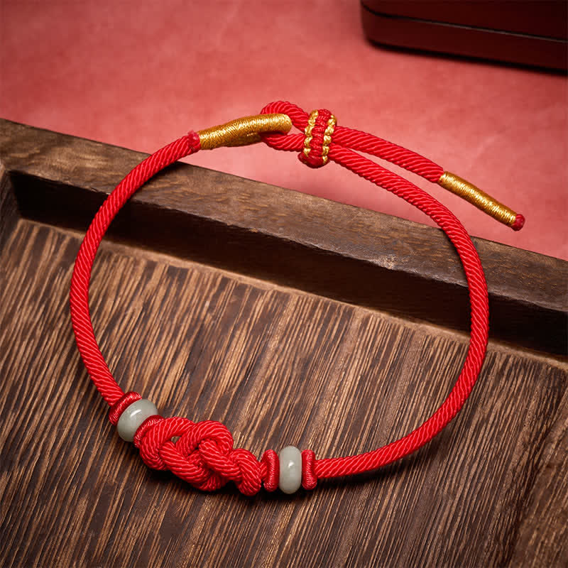 Buddha Stones Red String Ruyi Knot Protection Bracelet