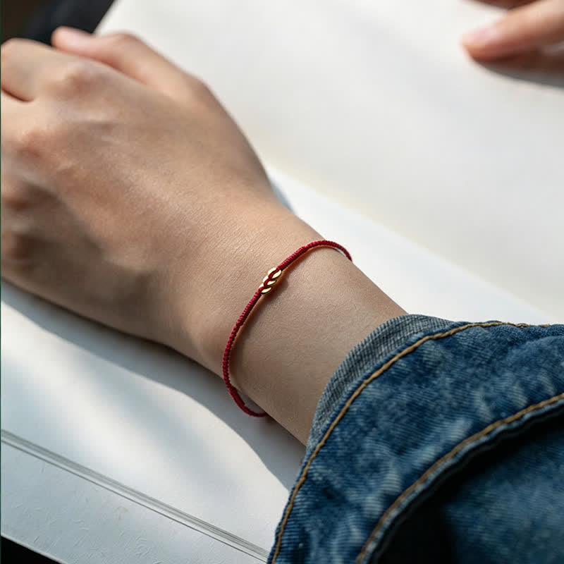 Buddha Stones Copper Coins Hand-Woven Red Multicolor String Luck Bracelet
