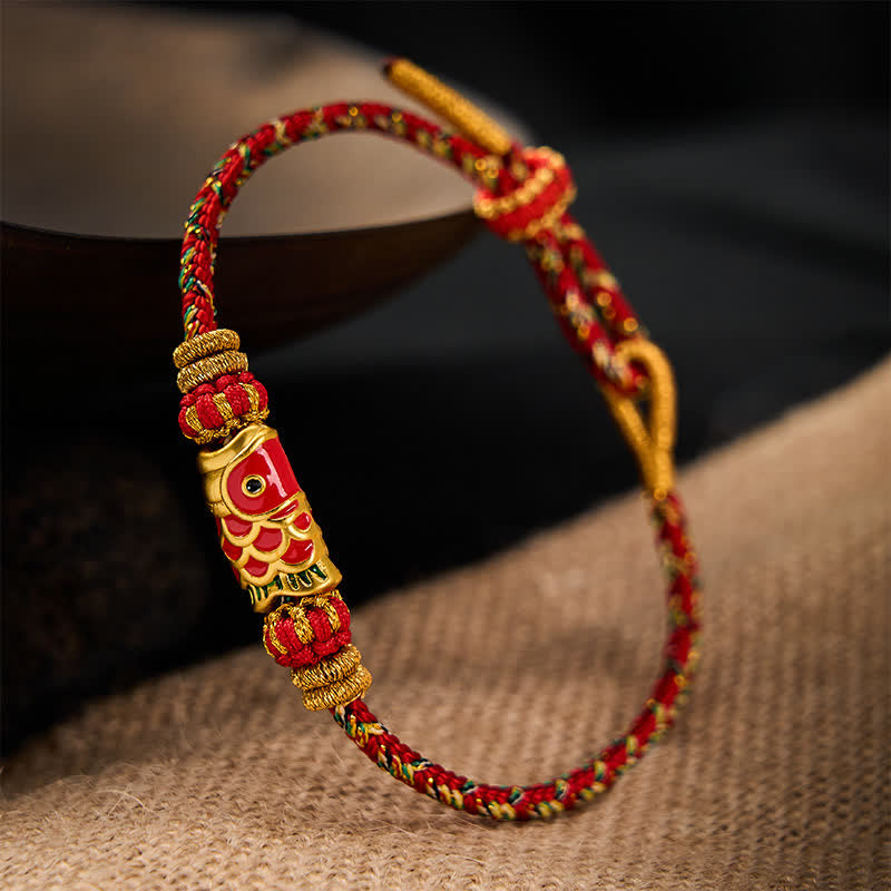 EverestArtStudios Koi Fish Fortune Hand-Woven Cord Bracelet