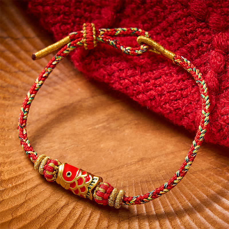 EverestArtStudios Koi Fish Fortune Hand-Woven Cord Bracelet