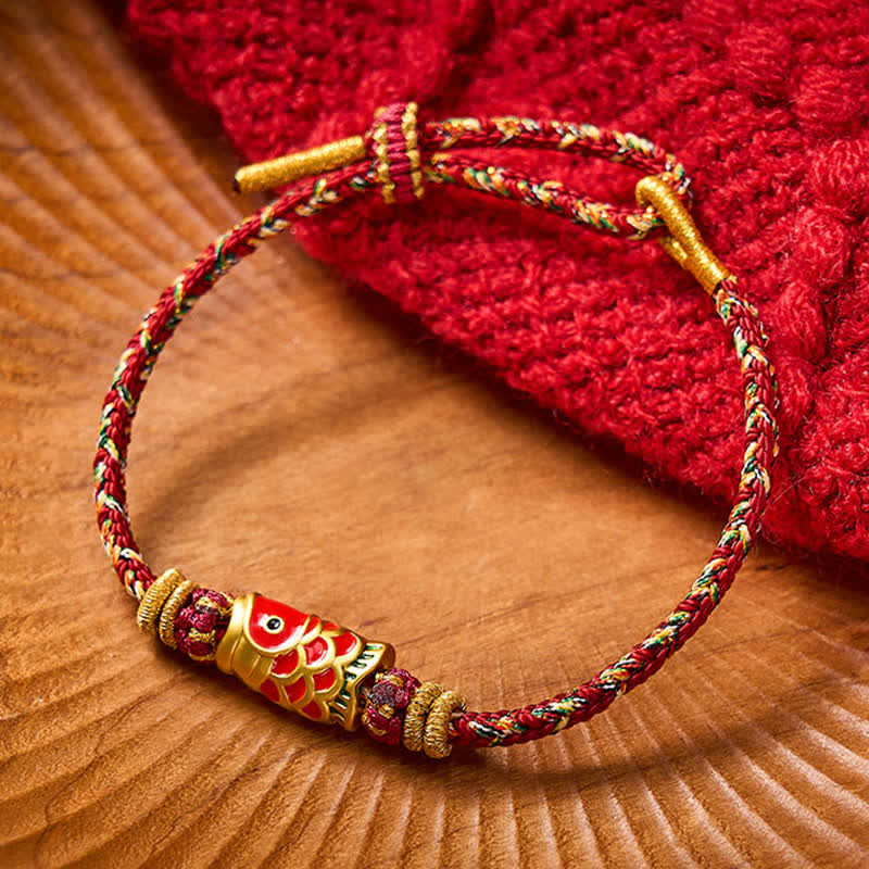 EverestArtStudios Koi Fish Fortune Hand-Woven Cord Bracelet