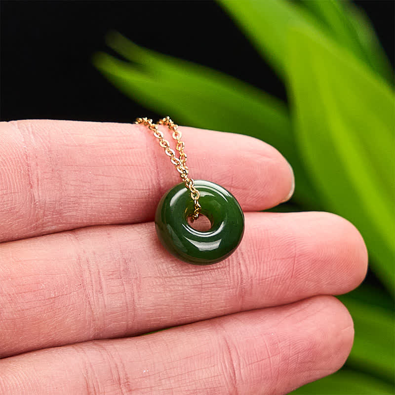 EverestArtstudios Natural Cyan Jade Peace Buckle Abundance Pendant Copper 925 Sterling Silver Chain Necklace