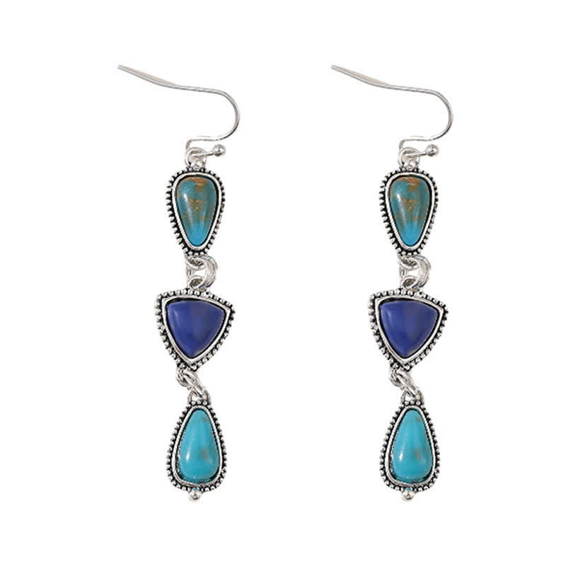 EverestArtStudios Turquoise Geometric Bohemian Protection Drop Earrings