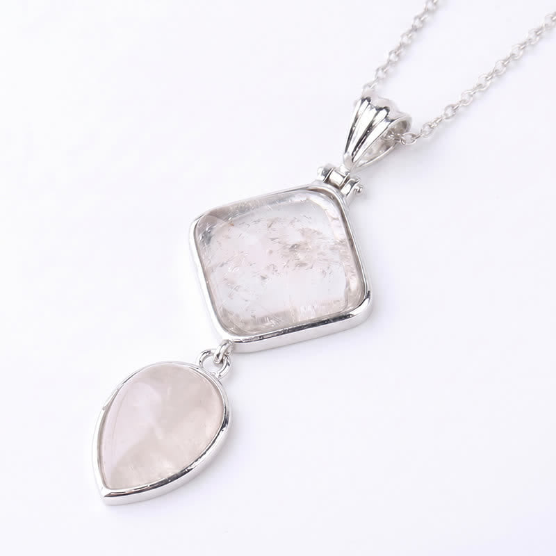 EverestArtStudios Natural Stone Opal Double Pendant Calm Necklace