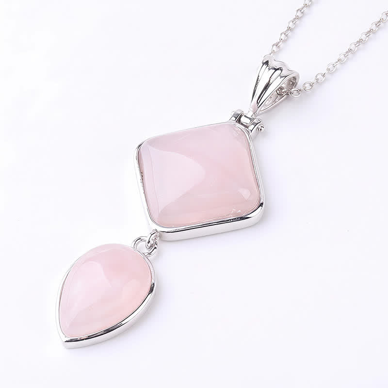 EverestArtStudios Natural Stone Opal Double Pendant Calm Necklace