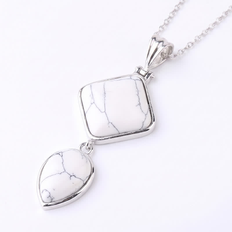 FREE Today: Calm and Strength Natural Stone Rose Quartz Double Pendant Necklace