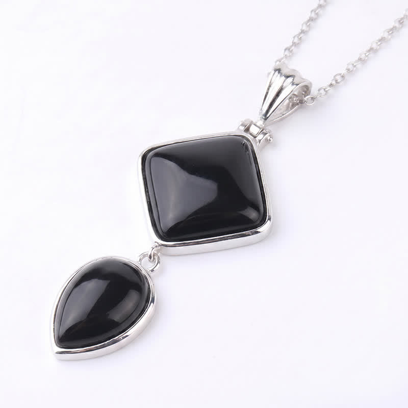Buddha Stones Natural Stone Opal Double Pendant Calm Necklace