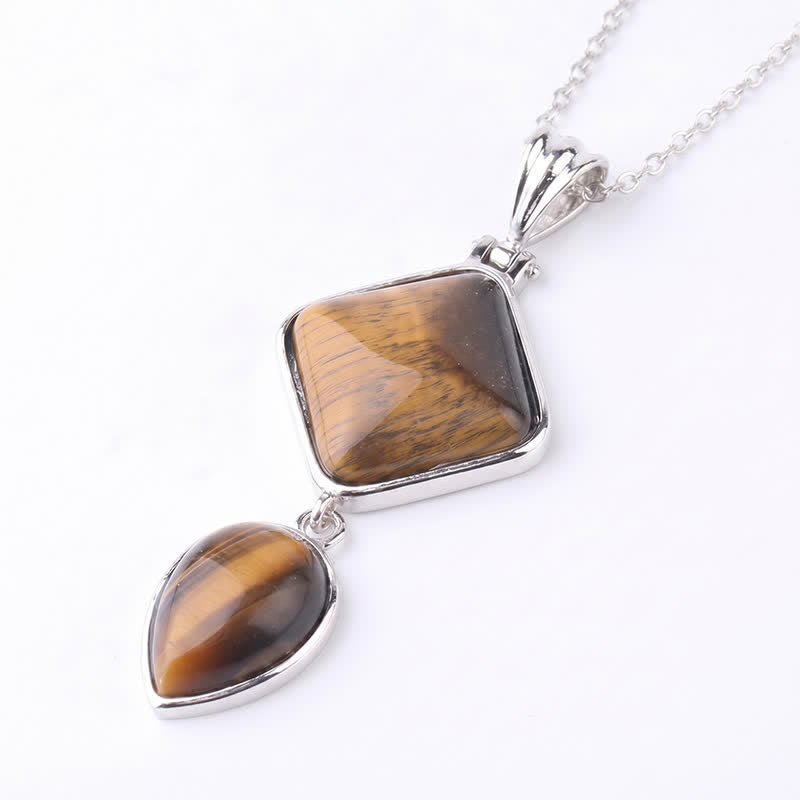 EverestArtStudios Natural Stone Opal Double Pendant Calm Necklace