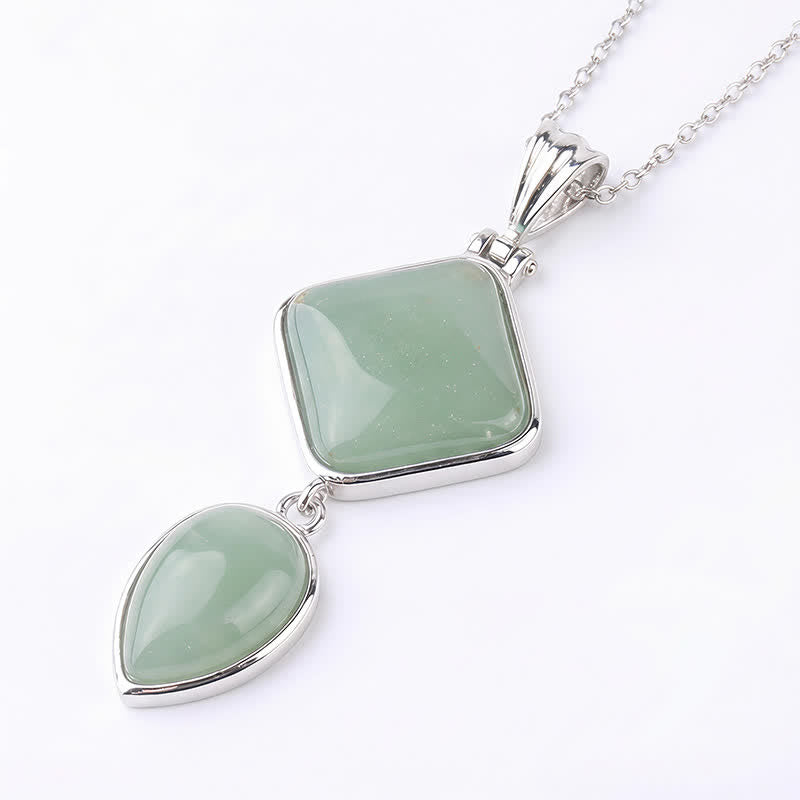 EverestArtStudios Natural Stone Opal Double Pendant Calm Necklace