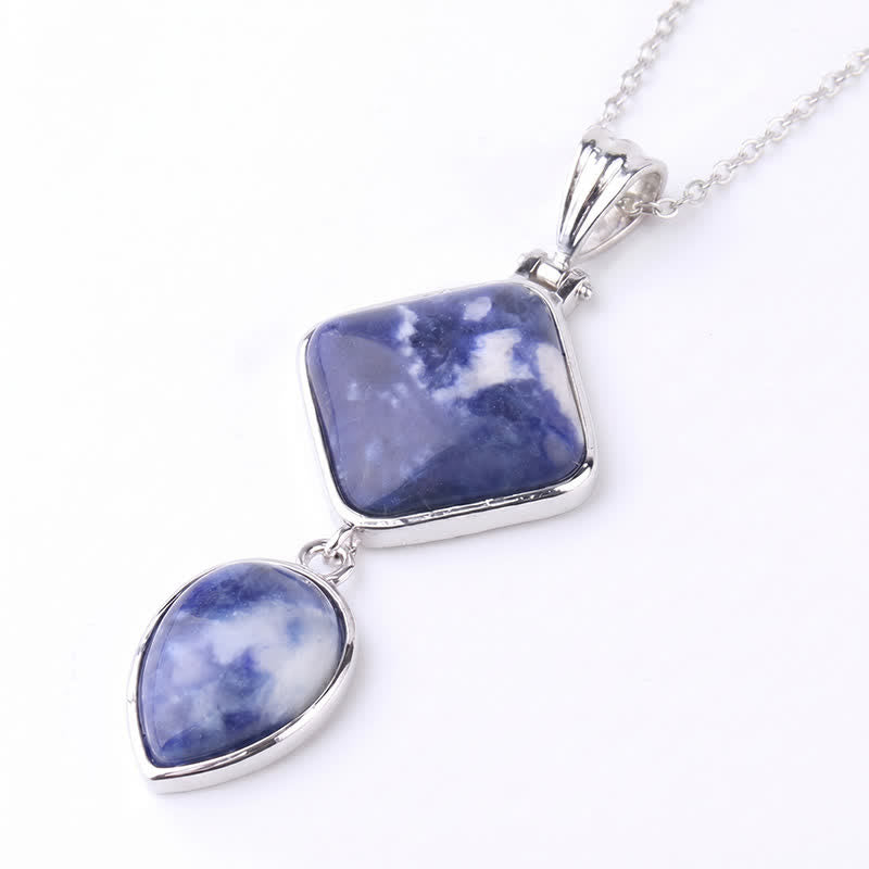 EverestArtStudios Natural Stone Opal Double Pendant Calm Necklace