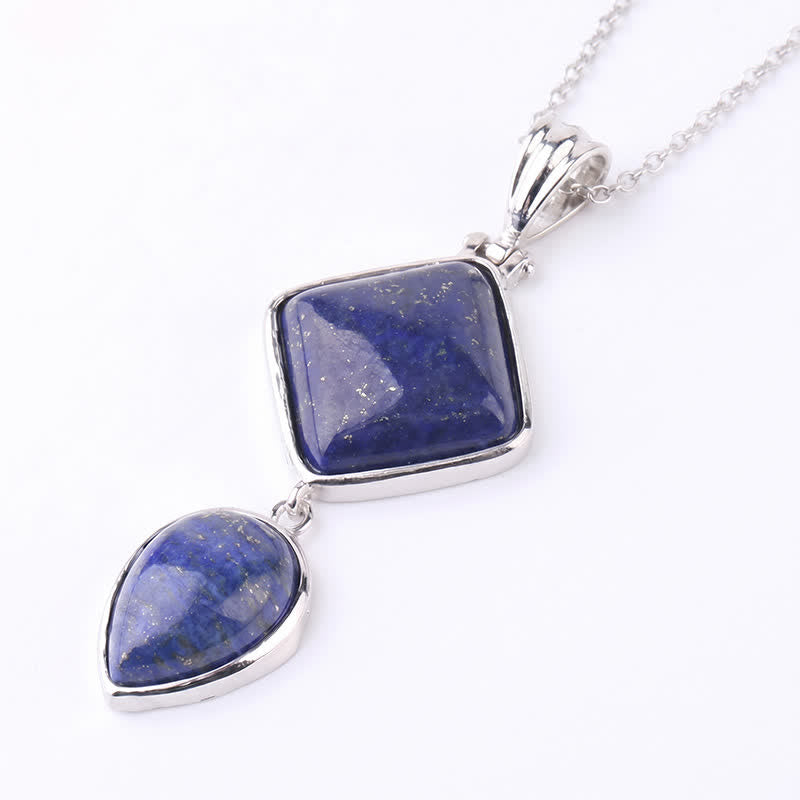 Buddha Stones Natural Stone Opal Double Pendant Calm Necklace