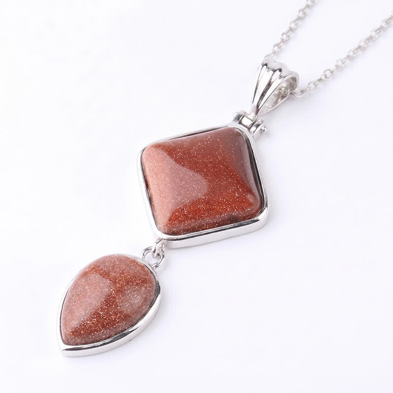 EverestArtStudios Natural Stone Opal Double Pendant Calm Necklace